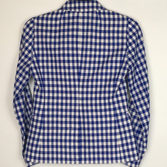 NEW J Crew Campbell Blue Blazer In Gingham NWOT - Picture 5 of 8